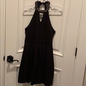 Black Francesca halter semi formal dress